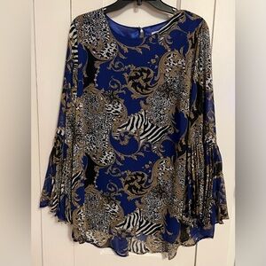 PETER NYGARD ANIMAL PRINT BLOUSE